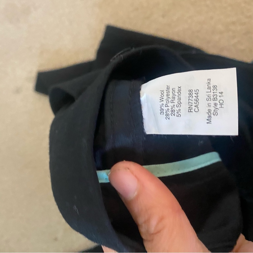 Jcrew Black Work Slacks Wool Blend With Blue Trim - image 5